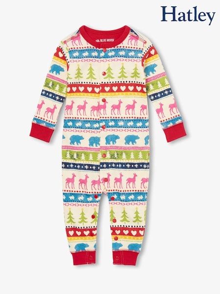 Kermanvaalea - Hatley Fairisle Pattern 100% Cotton Adult Union Suit (F22846) | €38