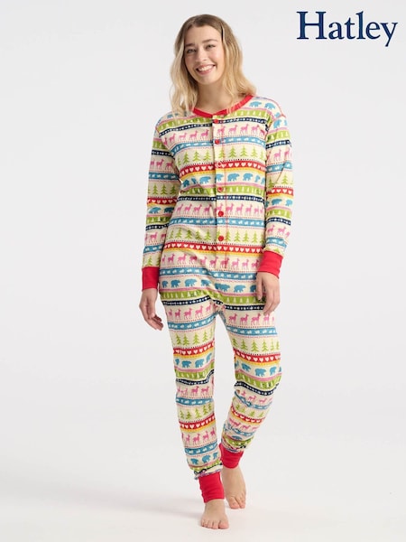 Hatley Fairisle Pattern 100% Cotton Adult Union Suit (F22847) | OMR23