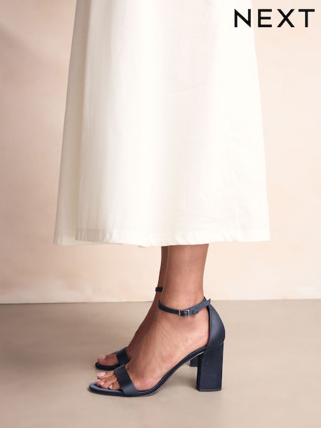 Navy Standard/Wide Fit Forever Comfort® Block Heel Sandals (F22934) | €37