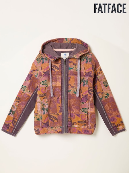 FatFace Airlie Pink Patched Chintz Zip Through Hoody (F22973) | €82