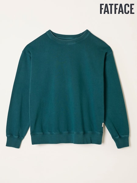 Azul azul-petróleo escuro - FatFace Crew Sweatshirt (F22974) | R$ 415