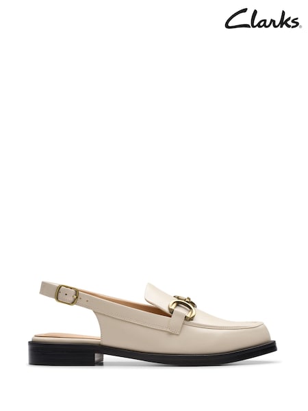 Clarks Cream Leather Straven Sling Shoes (F23010) | €127