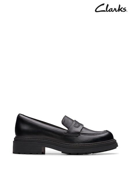 Clarks Black Wide Fit (G) Leather Orinoco3 Edge Shoes (F23013) | €95