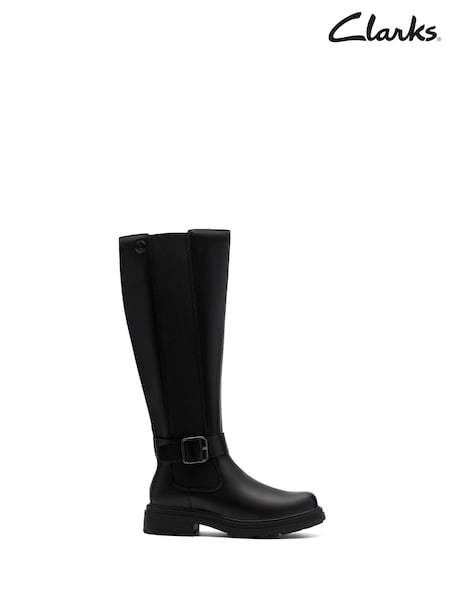 Clarks Black Leather Orinoco3 Tall Boots (F23028) | €198