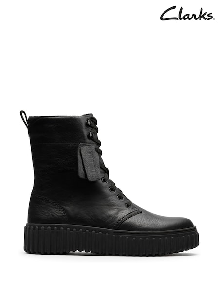 Clarks Black Leather Torhill Style Boots (F23042) | €172
