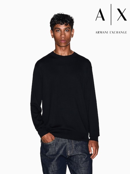 Negro - Armani Exchange Regular Fit Logo Jumper (F23074) | 163 €