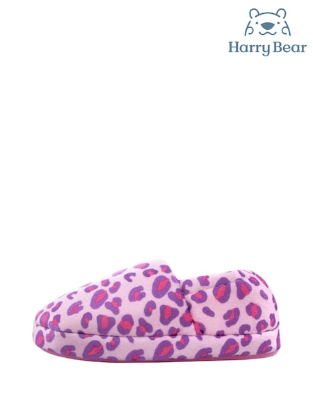 Harry Bear Leopard Print Slippers (F23093) | €19
