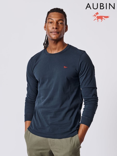Aubin Buttermere 100% Cotton Long Sleeve White T-Shirt (F23104) | R$ 445