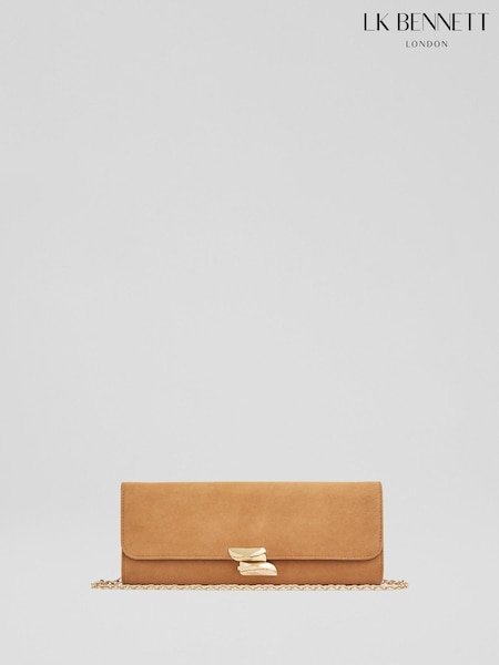 Lk Bennett Florence Suede Curve Flap Clutch Bag (F23111) | 279 €