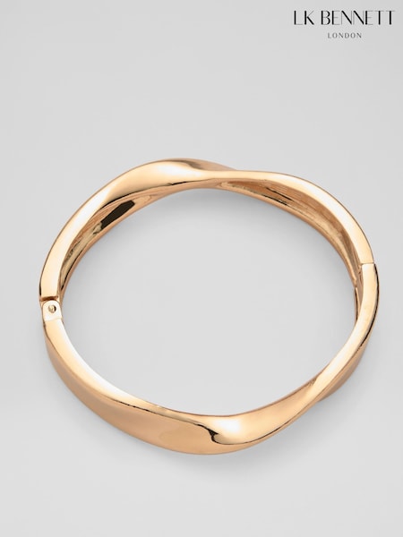LK Bennett Metallic Darcie Gold Plating Oloid Clip Bangle (F23114) | R$ 680