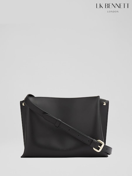 LK Bennett Black Evie Smooth Leather Structured Cross-Body (F23118) | €285