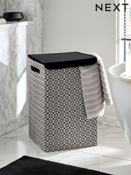 Black/White Geo Laundry Basket (F23145) | €23