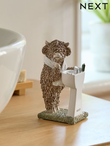 Natural Hamish the Highland Cow Bathroom Sink Ornament (F23148) | R$ 100
