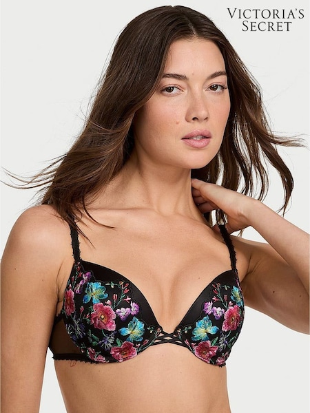 Victoria's Secret Dark Blossom Black Push Up Embroidery Bra (F23290) | €75