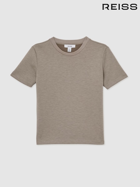بني فاتح - Reiss Bradley Interlock-Jersey Crew-Neck T-Shirt (F23356) | ‏187 د.إ.‏