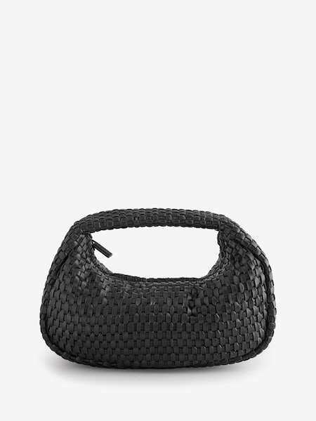 St Agni Black Lattice Weave Mini Bon Bon Bag (F23386) | AED1,339