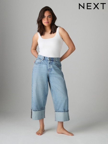 Bleach-Waschung - Hourglass Turn Up Cropped 100% Cotton Jeans (F23658) | 54 €