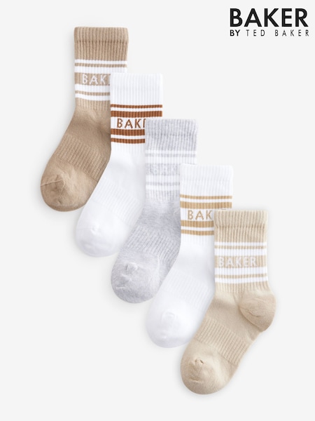 Multi Stone - Baker by Ted Baker Boys Socks 5 Pack (F23669) | 18 € - 20 €