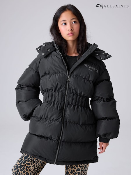 smALLSAINTS Black Waisted Longline Padded Coat (F23692) | 396 QAR - 416 QAR