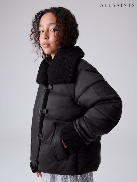 smALLSAINTS Black Padded Aviator Jacket (F23696) | AED291 - AED314