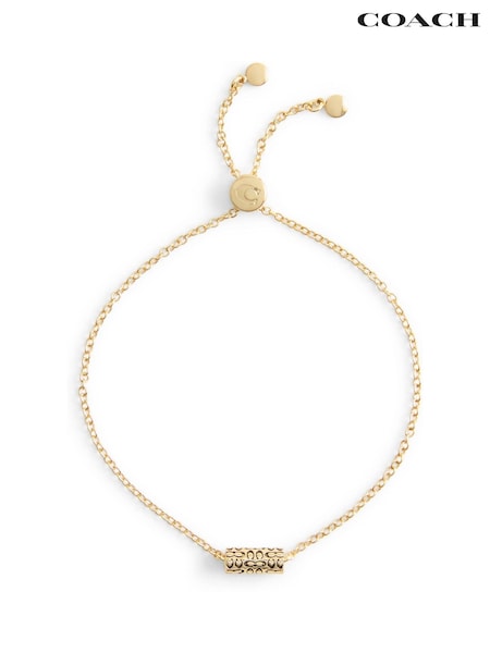 COACH Gold Tone Signature Quilted Tube Slider Bracelet (F23754) | €136