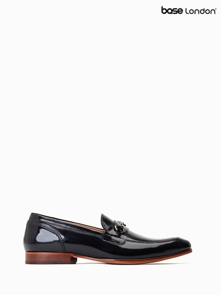 Base London Russo Slip On Penny Black Loafers (F23776) | kr1 320