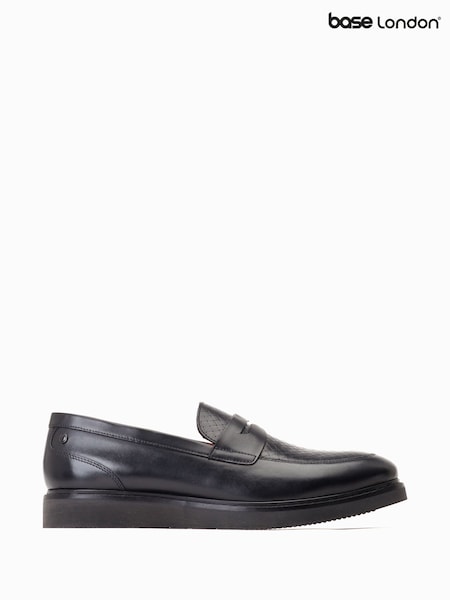 Черный - Base London Sid Slip On Black Loafers (F23803) | €108