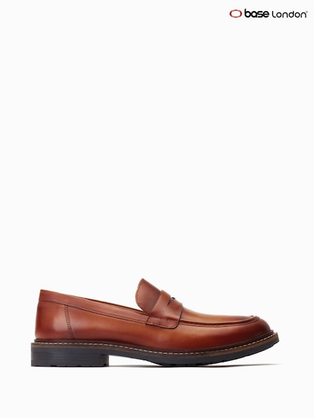 Temno rjava - Base London Ivey Slip On Penny Black Loafers (F23808) | € 110