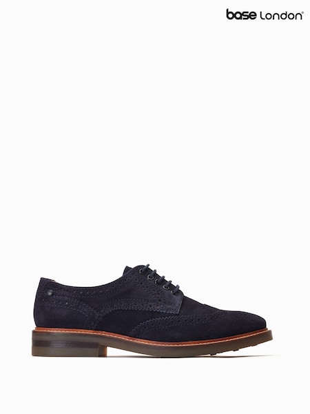 Base London Blue Hatfield Lace Up Brogue Shoes (F23813) | $173