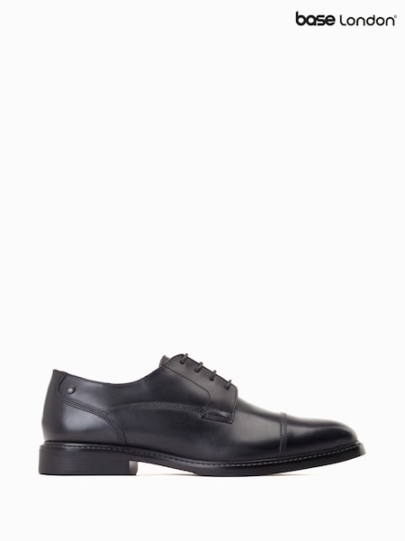 Черный - Base London Magnus Lace Up Toe Cap Shoes (F23821) | €100