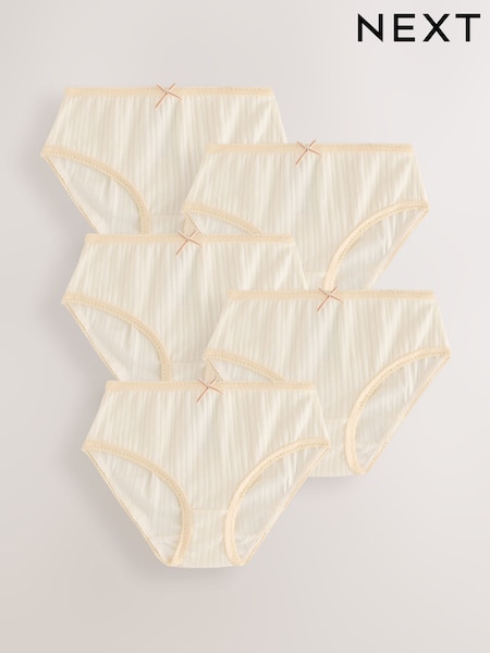 Ecru White Texture Briefs 5 Pack (1.5-16yrs) (F23895) | €18 - €24