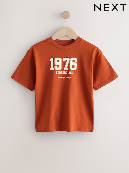 Rust Varsity Relaxed Fit Short Sleeve Graphic Print T-Shirt (3-16yrs) (F23916) | €8 - €12