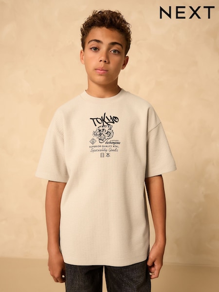 Stone Tiger - Graphic Textured Short Sleeve T-Shirt (3-16yrs) (F23949) | ‏51 د.إ.‏ - ‏ 66‏ د.إ.