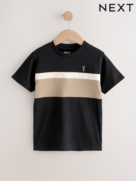Black/Neutral Colourblock Short Sleeve T-Shirt (3-16yrs) (F23969) | R$ 80 - R$ 110