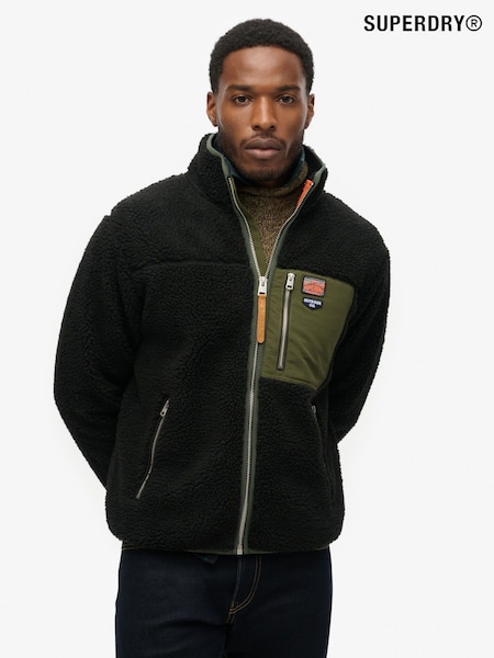 Superdry Black Vintage Retro Full Zip Fleece (F24036) | R$ 790