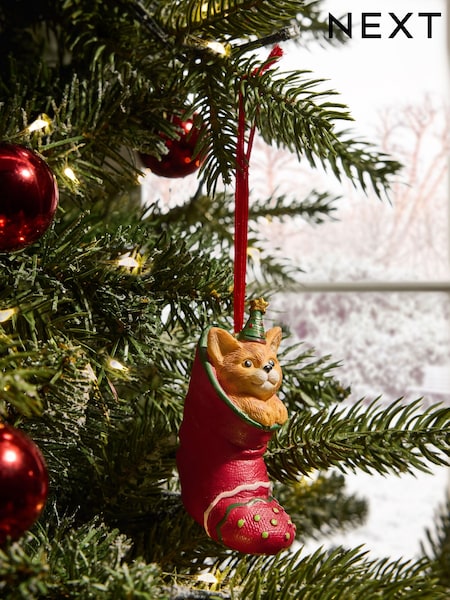 Red Ginger Cat in Stocking Christmas Bauble (F24114) | €6