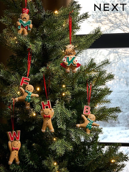 Brown Christmas Gingerbread Alphabet Bauble (F24125) | €4