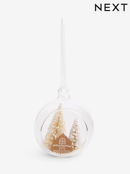 Natural Brush Tree Snowglobe Christmas Bauble (F24146) | €8