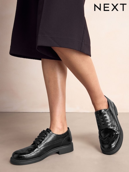 Preto - Forever Comfort® Chunky Brogue Lace Up Shoes (F24191) | R$ 330