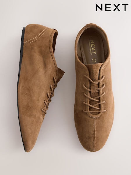 Tan Brown Forever Comfort® Premium Leather Soft Lace-Up Shoes (F24194) | €69.50