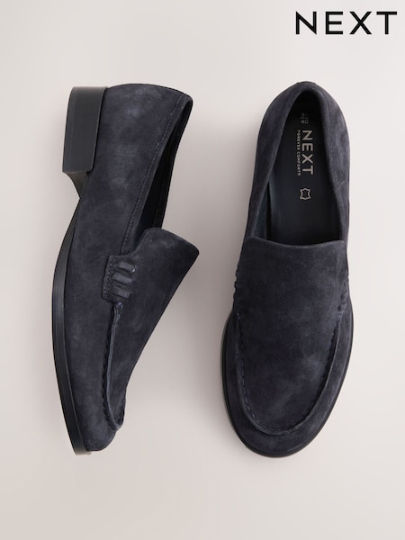 Navy Forever Comfort® Leather Round Toe Clean Loafers (F24202) | 224 QAR