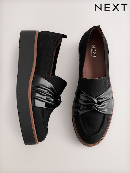 Black Forever Comfort® Chunky Twist Loafers (F24212) | 157 QAR