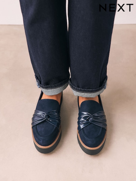Marinha - Forever Comfort® Chunky Twist Loafers (F24213) | R$ 305