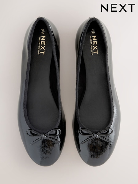 Patente preta - Forever Comfort® Round Toe Ballerina Shoes (F24223) | R$ 190