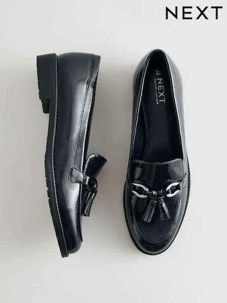 Navy Patent Forever Comfort Patent Tassel Hardware Detail Loafers (F24237) | €48