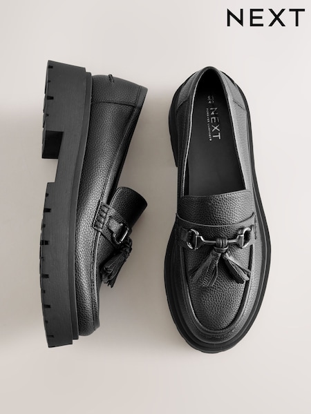 črna - Forever Comfort Chunky Platform Tassel Loafers (F24247) | € 41