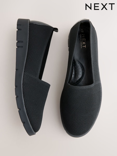 Black Forever Comfort® Knitted Slip On Shoes (F24301) | €38