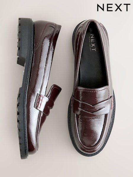 Rojo burdeos - Forever Comfort® Patent Chunky Loafers (F24316) | 48 €