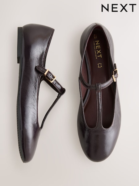 Rojo burdeos - Forever Comfort® Leather T-Bar Mary Jane Shoes (F24360) | 48 €