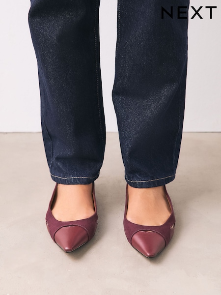 Rojo baya - Forever Comfort® Pointed Toe Slingback Shoes (F24368) | 45 €